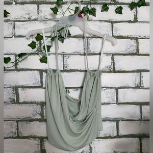 Urban Outfitters halter top in light blue.